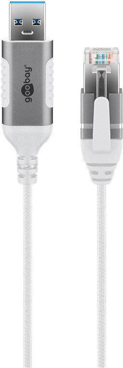 Goobay 74377 kabel kønsskifter USB 3.0 type A RJ45 Hvid