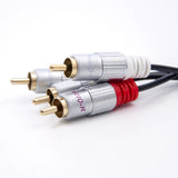 Qoltec 52338 lydkabel 2 m 2 x RCA Sort