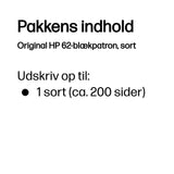 HP Original 62-blækpatron, sort