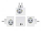 DeLOCK 11501 strømstik adapter Type F Hvid