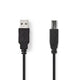 Nedis CCGB60100BK20 USB-kabel USB 2.0 2 m USB A USB B 0,48 Gbit/sek. Sort