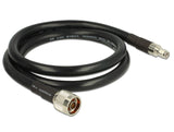 DeLOCK 1m, N/RP-SMA koaxial kabel CFD400, LLC400 Sort