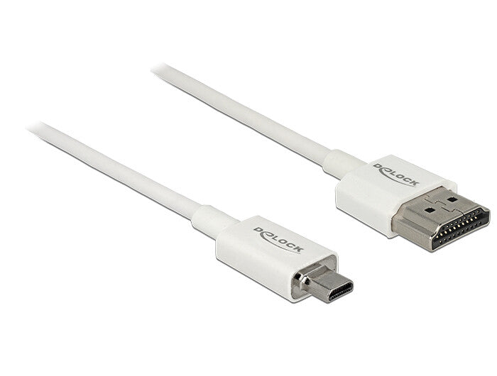 DeLOCK 85148 HDMI-kabel 0,5 m HDMI Type A (Standard) HDMI Type D (Micro) Hvid