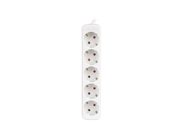 Lanberg PS0-05F-0300-W stikdåse 3 m 5 AC stikkontakt(er) Indendørs Hvid