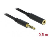 DeLOCK 85795 lydkabel 0,5 m 4.4mm Sort