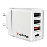 Verbatim 49701 oplader til mobil enhed Universel Hvid Vekselstrøm Hurtig opladning Indendørs