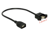 DeLOCK 0.25m 2xUSB2.0-A USB-kabel USB 2.0 0,25 m USB A 0,48 Gbit/sek. Sort