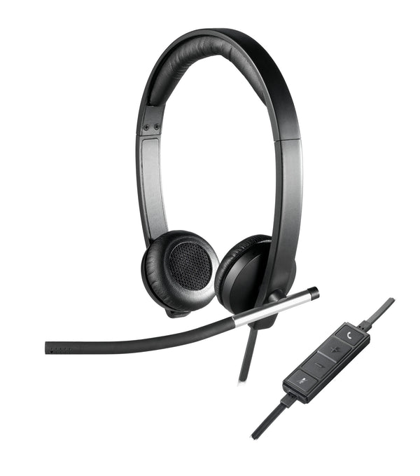 Logitech 981-000519 hovedtelefoner/headset Ledningsført Kontor/Callcenter USB Type-A Sort, Sølv