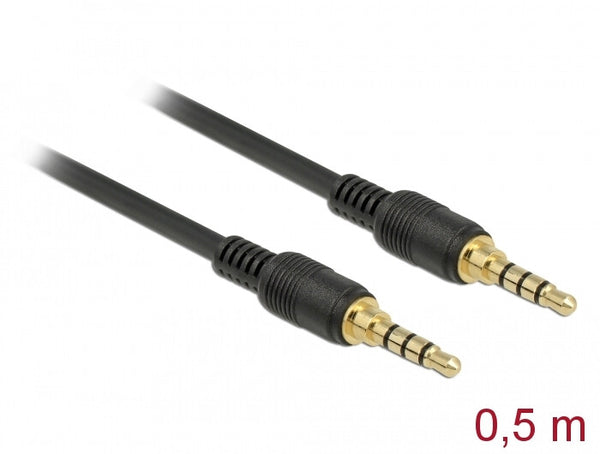 DeLOCK 85592 lydkabel 0,5 m 3.5mm Sort