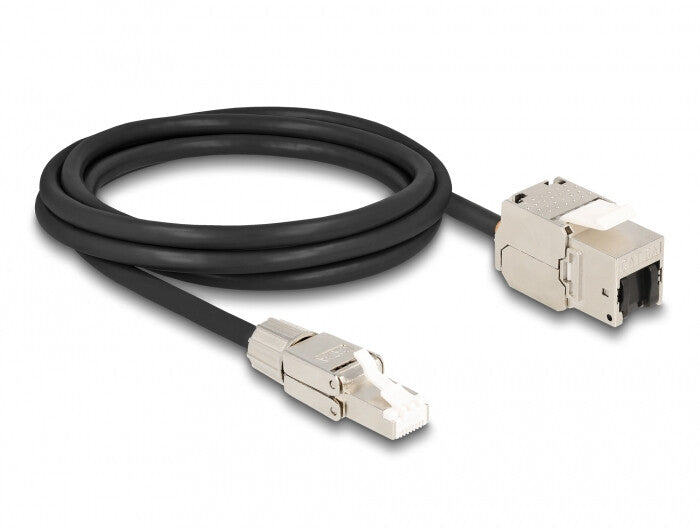 DeLOCK 87209 netværkskabel Sort, Sølv 2 m Cat6a S/FTP (S-STP)