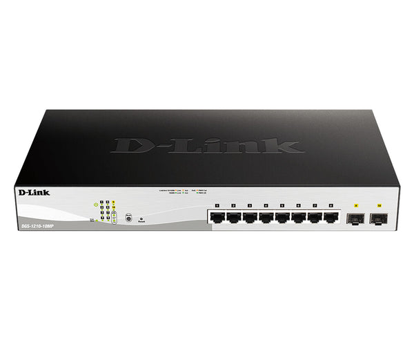 D-Link DGS-1210-10MP Administreret L2 Gigabit Ethernet (10/100/1000) Strøm over Ethernet (PoE) Sort, Grå