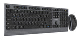 Gembird KBS-WPS-02 tastatur Mus inkluderet Hjemme/kontor RF trådløs + Bluetooth QWERTY US International, Ukrainsk, Russisk Sort