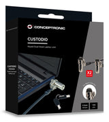 Conceptronic CUSTODIO02BNTM kabellås Sort 1,8 m