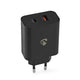Nedis WCPD65W130BK oplader til mobil enhed Universel Sort Vekselstrøm Hurtig opladning Indendørs
