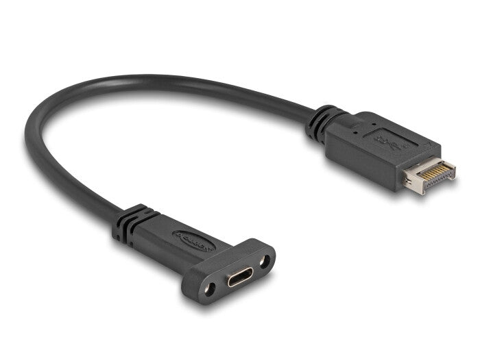 DeLOCK 85454 USB-kabel USB 3.2 Gen 2 (3.1 Gen 2) 0,25 m USB E USB C 10 Gbit/sek. Sort