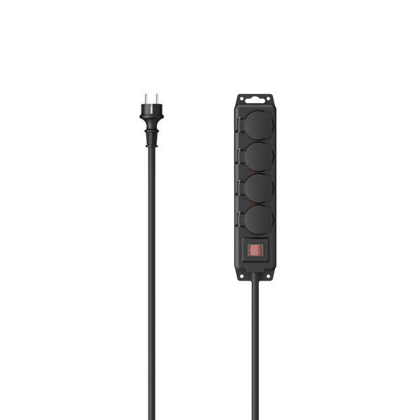 Hama 00223064 stikdåse 4 m 4 AC stikkontakt(er) Udendørs Sort