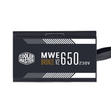 Cooler Master MWE 650 Bronze 230V V2 enhed til strømforsyning 650 W 24-pin ATX ATX Sort