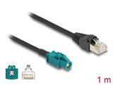 DeLOCK 90697 koaxial kabel 1 m HSD Z RJ-45 Sort, Blå