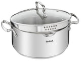 Tefal DUETTO+ G7194655 sovsegryde 5 L Rund Rustfrit stål