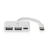 Nedis CCGB64785WT01 interface hub USB 2.0 Type-C 5000 Mbit/s Hvid