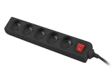 Lanberg PS1-05E-0300-BK stikdåse 3 m 5 AC stikkontakt(er) Indendørs Hvid