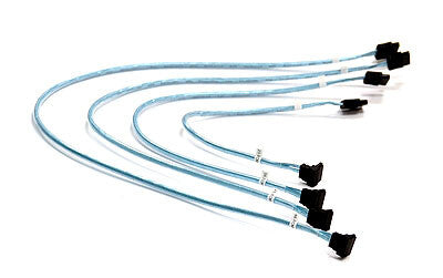 Supermicro 4 x Round SATA-kabel 0,56 m Sort, Blå, Hvid