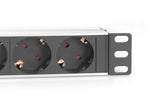 Digitus DN-95418 strømforsyningsenhed (PDU) 4 AC stikkontakt(er) 0U/1U Sort