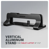 Axagon STND-VB Vertikaler Laptop-Ständer, einstellbare Breite, Aluminium Stander til laptop og tablet Sort 43,9 cm (17.3")
