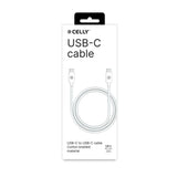 Celly USBCUSBCCOTTWH USB-kabel 1,5 m USB C 60 W Hvid