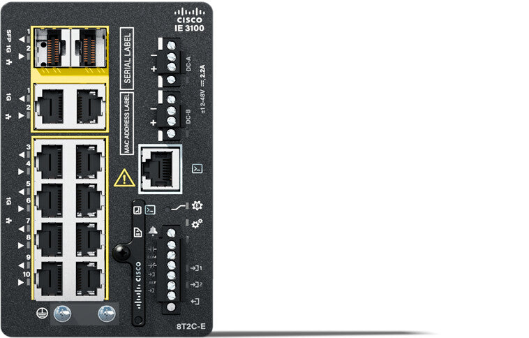 Cisco Catalyst IE-3100-8T2C-E netværksswitch Administreret L2 Gigabit Ethernet (10/100/1000) Sort