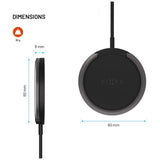 FIXED FIXMPAD2-BK oplader til mobil enhed Smartphone Sort USB Trådløs opladning Hurtig opladning Indendørs