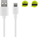 Goobay 45563 USB-kabel USB 2.0 1 m USB A USB C 0,48 Gbit/sek. Hvid