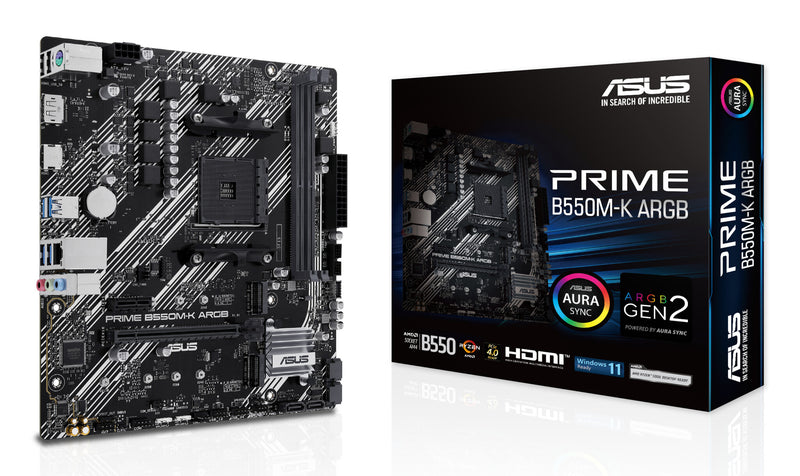 ASUS PRIME B550M-K ARGB AMD B550 Stik AM4 micro ATX