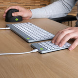 R-Go Tools Numerisk tastatur R-Go Numpad Break, ergonomisk numerisk tastatur med pause-software, kablet, hvid