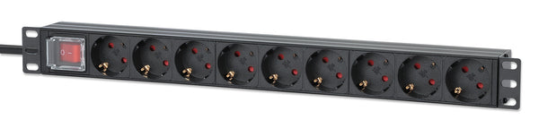 Intellinet 715133 strømforsyningsenhed (PDU) 9 AC stikkontakt(er) 1U Sort