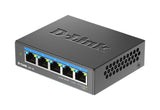 D-Link DMS-105 Ikke administreret L2 2.5G Ethernet (100/1000/2500) Sort