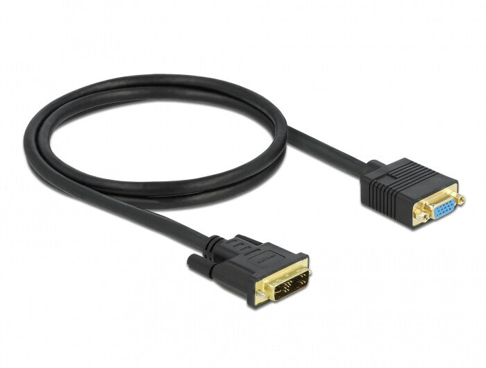 DeLOCK 86752 videokabel adapter 1 m DVI VGA (D-Sub) Sort