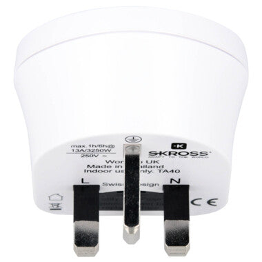 Skross 39768 strømstik adapter Universel Type F Hvid