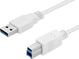 Sandberg 509-23 USB-kabel USB 3.2 Gen 1 (3.1 Gen 1) 0 m USB A USB B 5 Gbit/sek. Hvid