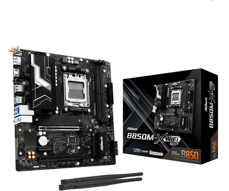 Asrock B850M-X WiFi R2.0 AMD B850 Sokkel AM5 micro ATX