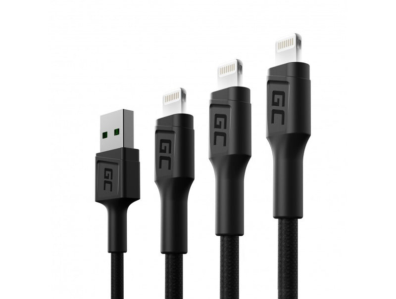 Green Cell KABGCSET04 Lightning kabel 2 m Sort
