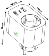 Entac ES-SSAUSB-WIBLE strømstik adapter Hvid
