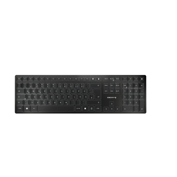 CHERRY KW 9100 SLIM tastatur Universel RF trådløs + Bluetooth QWERTZ Tysk Sort