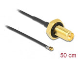 DeLOCK 12661 koaxial kabel 0,5 m RP-SMA MHF 4L LK Sort
