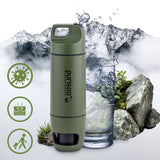 Extralink PURISOO+ BUTELKA Z SYSTEMEM FILTRUJACYM Z POMPKA 400ML FILTR UF + ACF Vandfiltreringsflaske 0,4 L Grøn, Oliven