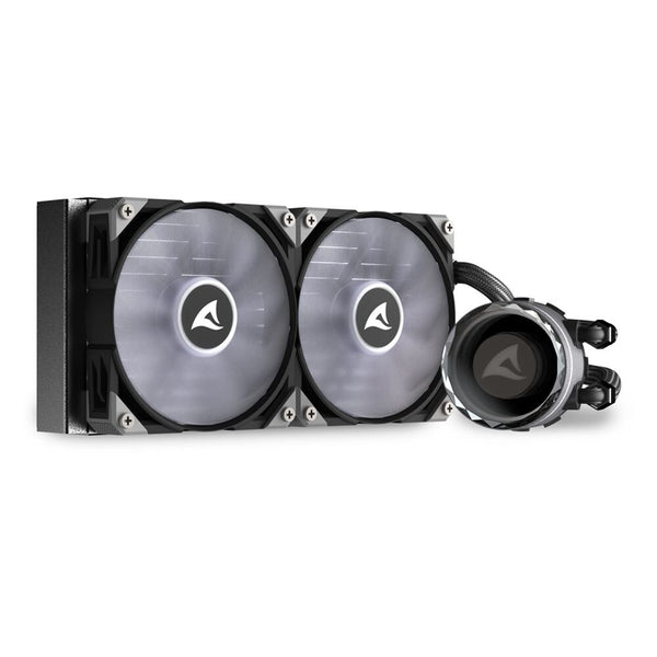 Sharkoon S80 RGB Computerkabinet, Processor Alt-i-en væskekøler 12 cm Sort 1 stk