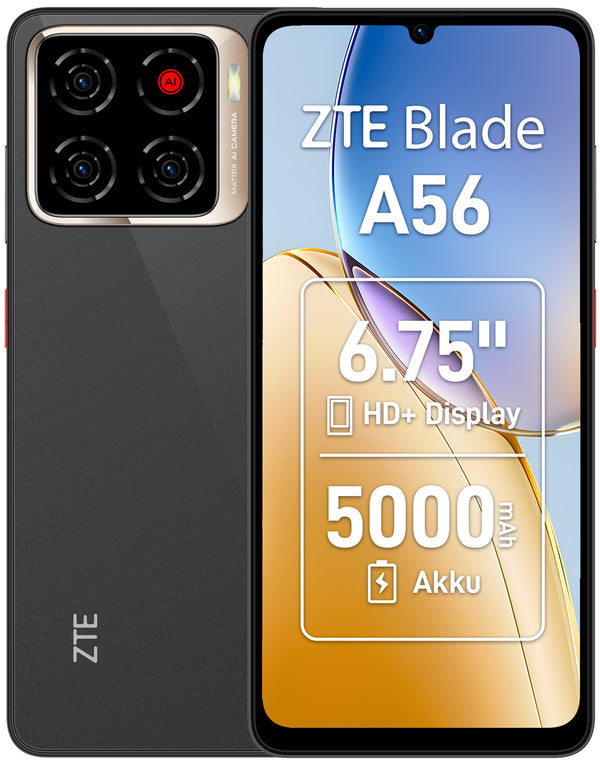 ZTE Blade A56 17,1 cm (6.75") Dual SIM Android 15 4G USB Type-C 4 GB 64 GB 5000 mAh Sort