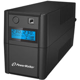 PowerWalker 10121001 UPS-enhed Interaktivt indgangsstik 0,85 kVA 480 W 2 AC stikkontakt(er)