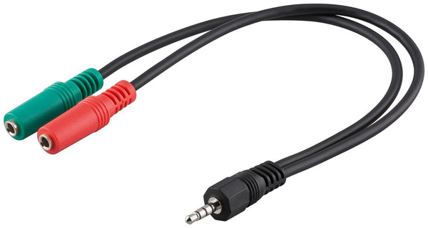 Goobay 50467 lydkabel 0,3 m 3.5mm 2 x 3.5mm Sort, Grøn, Rød