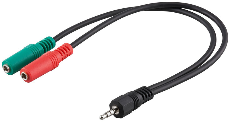 Goobay 50467 lydkabel 0,3 m 3.5mm 2 x 3.5mm Sort, Grøn, Rød